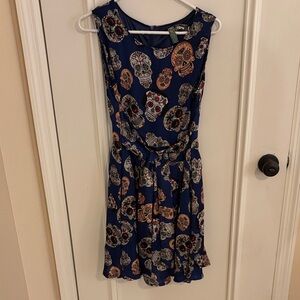 Paper plane London Skull Print Navy Dress size M/L